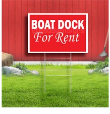 Boat Dock For Rent Coroplast Sign Plastic Indoor Outdoor Yard Sign