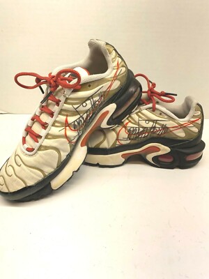 Nike Air Max Plus Athletic Sneakers White Black Platinum Sz 4Y