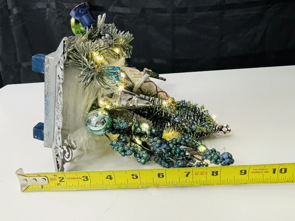 Винтажный рождественский гном ночник декор с волшебными огнями ручной работы праздничный декор - Изображение 3 из 4