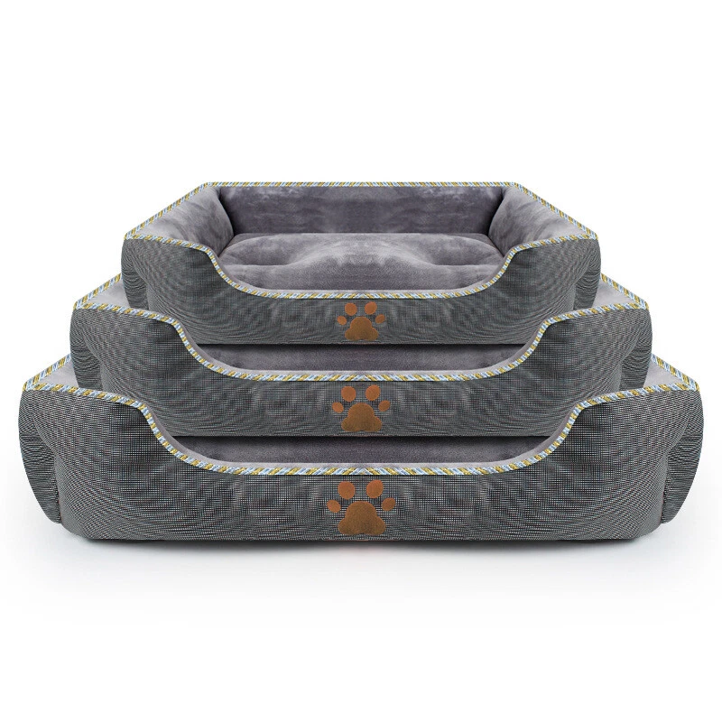 Pet Dog Bed 3 Sizes S M L -  2 colors- blue- grey Premium super soft - Image 2 of 4