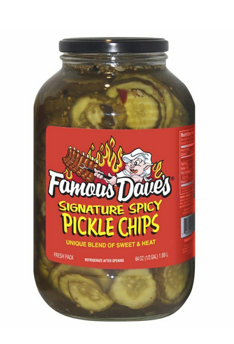 Famous Dave's Signature Sweet And Spicy Pickle Chips 2 Jars 64 Ounce