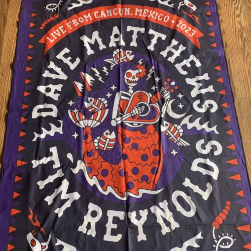 Dave Matthews Tim Reynolds Wall Tapestry Cancun Mexico 2023 Double Sided 70x35” - Picture 3 of 5
