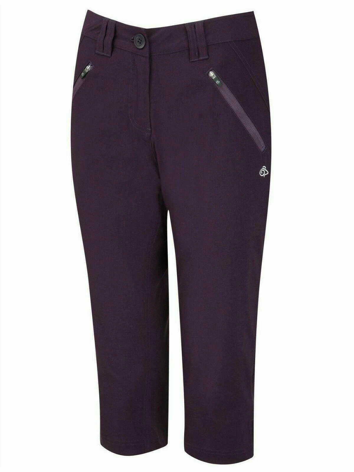 Craghoppers Womens Kiwi Pro Crops II Trousers Stretch Capri Cropped Purple
Opens in a new window or