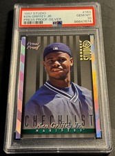 RARE 1997 KEN GRIFFEY JR STUDIO PRESS PROOF SILVER #163 PSA 10 POP 2 SUPER RARE