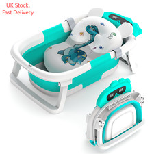 Baby Bath Tub Foldable BathTub Essentials for Newborn with Bath Support Cushion