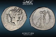 Republic - Mn. Cordius Rufus Jugate Heads Ar Denarius Ngc Vf 45 46 Bc 20mm 65