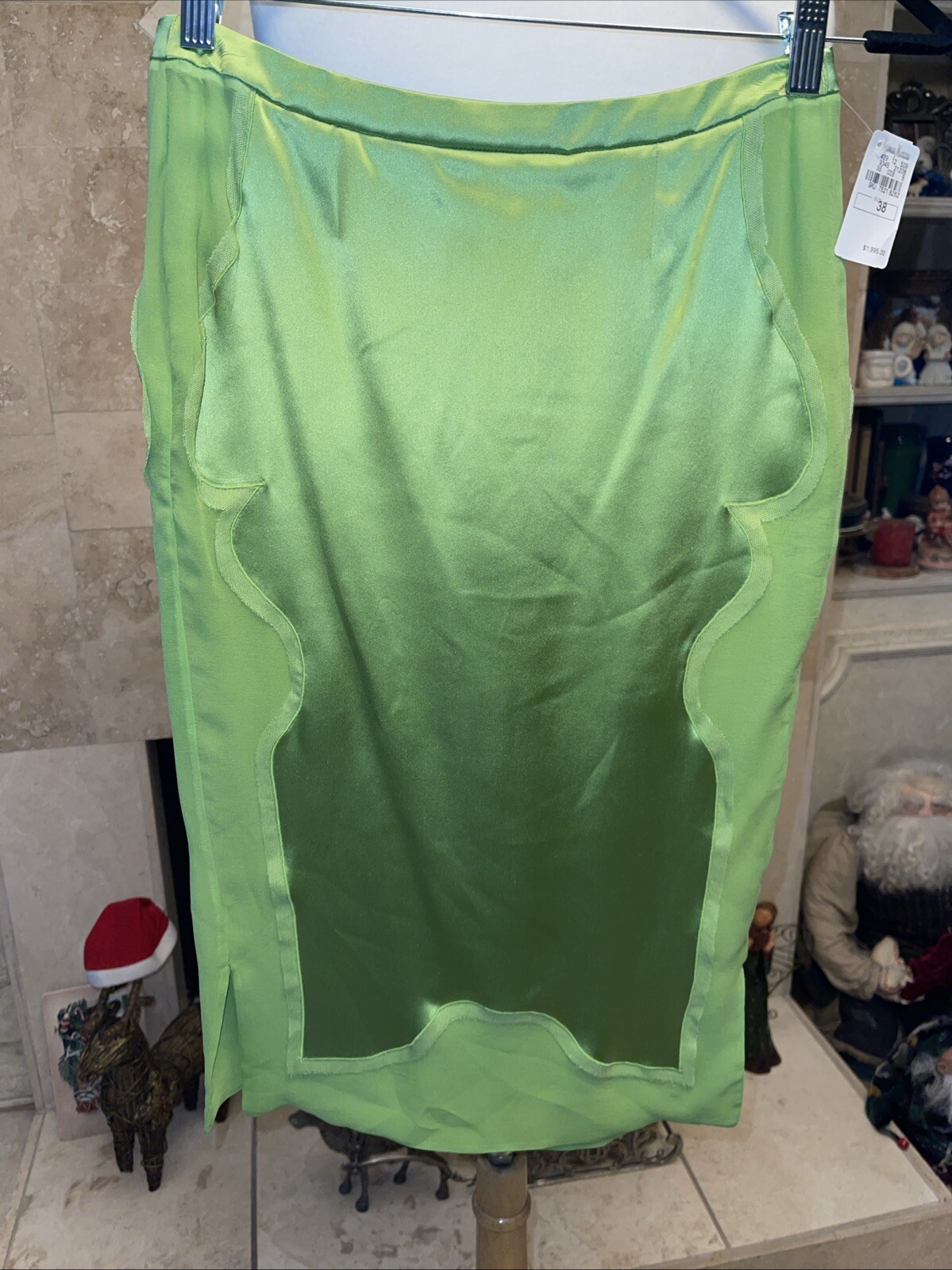 Gonna di seta Tom Ford 2004 per Yves Saint Laurent Chinoiserie nuova con etichetta $1.995 00 Francia