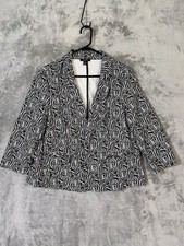 Jessica Riley Lightweight Jacket Blazer Black White Classic Womens Size Xl