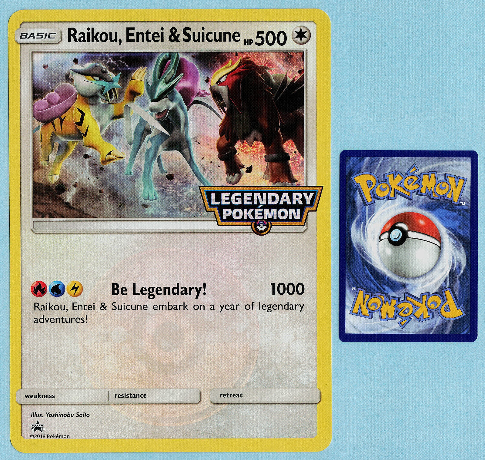 Pokemon TCG Raikou Entei Suicune Legendary JUMBO Card Oversized