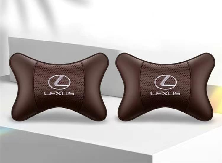 LEXUS Embroidered Neck Pillow Set of 2 Brown/Black/Red/Black Red
