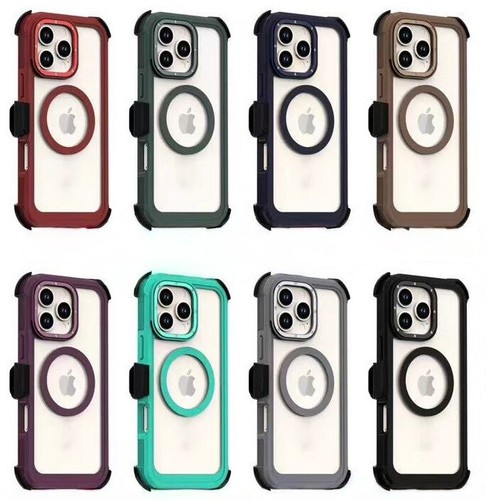 Rugged Magsafe Defender Case for iPhone 16 / 15 / 14/Plus/Pro/Max/ With BeltClip - 第 1/15 張圖片