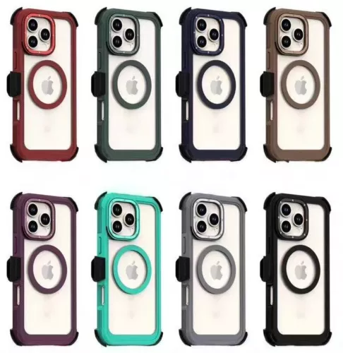 Rugged Magsafe Defender Case for iPhone 16 /15/14/Plus/Pro/Max/ With Belt Clip