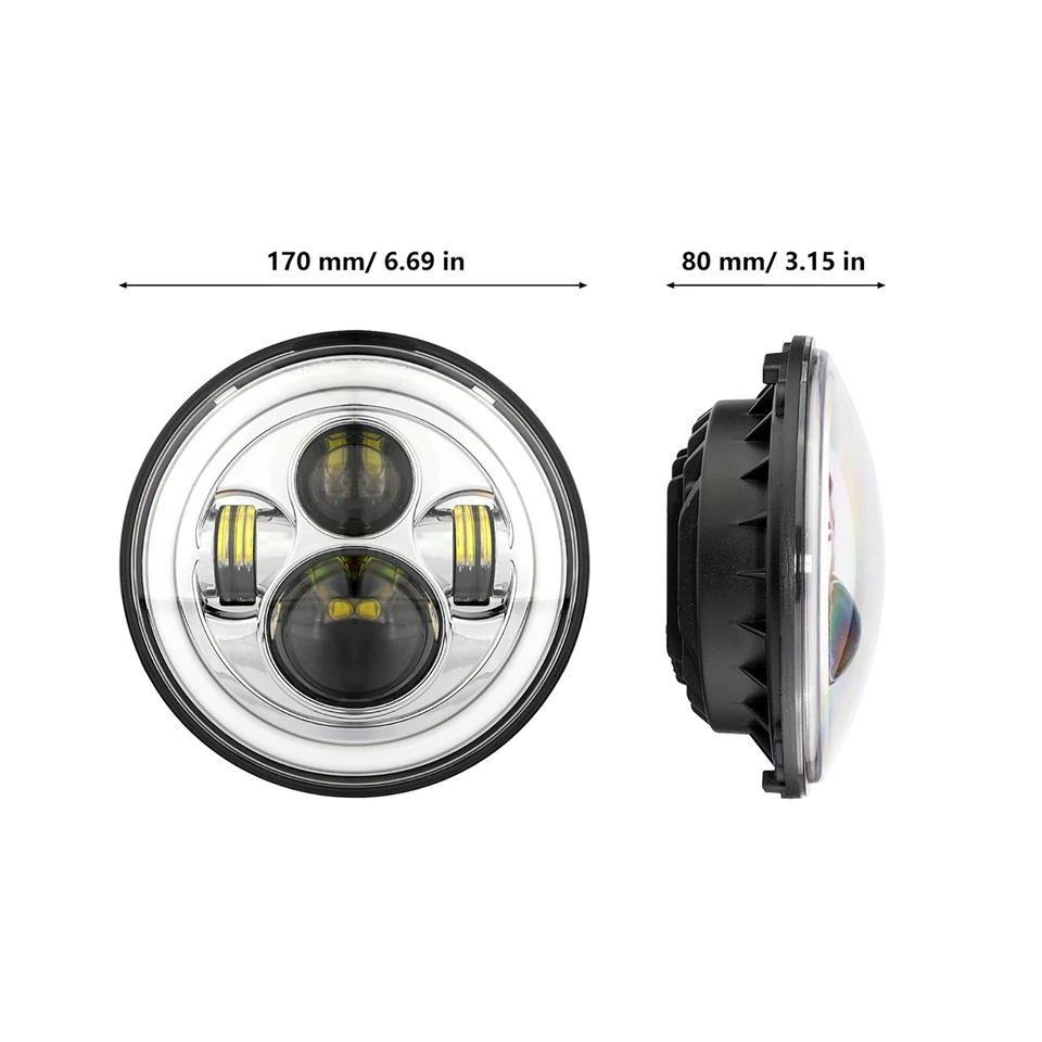 Barra de faros LED de 7" y luces de paso para Honda VTX1300C VTX1300R VTX1300S VTX18 Foto 3 de 4