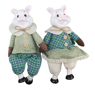 Design Schwein Paar 25 cm 2019 Jahr des Erd Schweins Dekoration Figur  LN25-6
