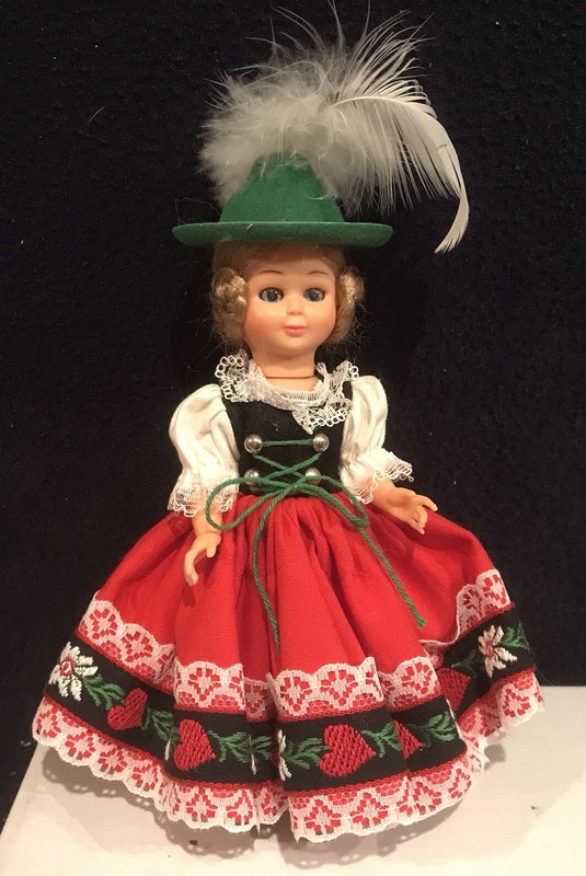 Schneider of Germany Porcelain Doll 6" Handmade Dirndl Dress Blonde Girl Bavaria
