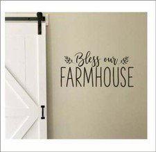 BLESS OUR FARMHOUSE Family Rustic Farmhouse Home Wall Decal Words Decor