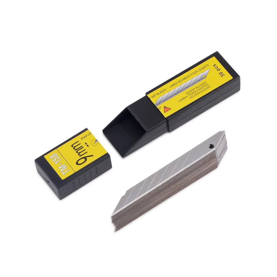 100 piezas hoja a presión 30° para cortador de cuchillos OLFA afeitadora de corte de acero al carbono de 9 mm Foto 4 de 4