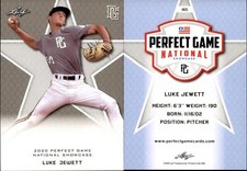 LUKE JEWETT 2020 LEAF PERFECT GAME NATIONAL SHOWCASE ROOKIE CARD #165