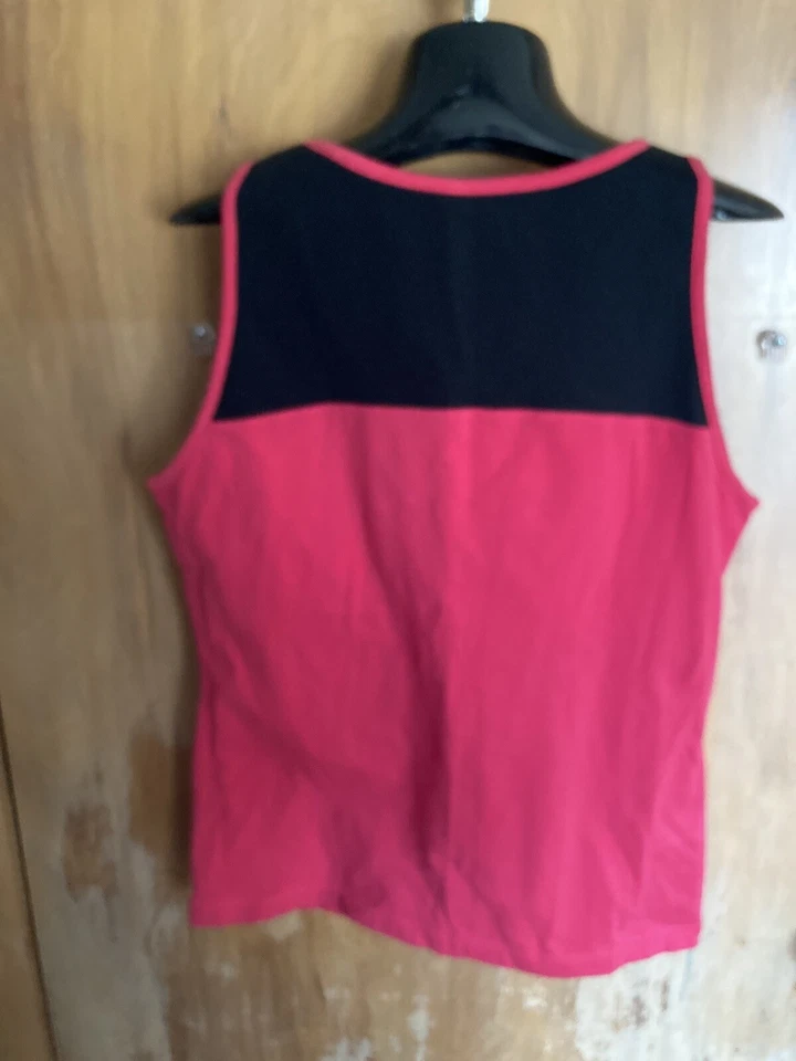 Womens  XL Pink Black Active Stretch Wear Tank Bra Shelf NYL New York Laundry - Image 2 of 4