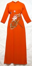 Ao Dai Viet Nam Lua Mem Ru Silk AT-039 Dai Ao 141cm Size L