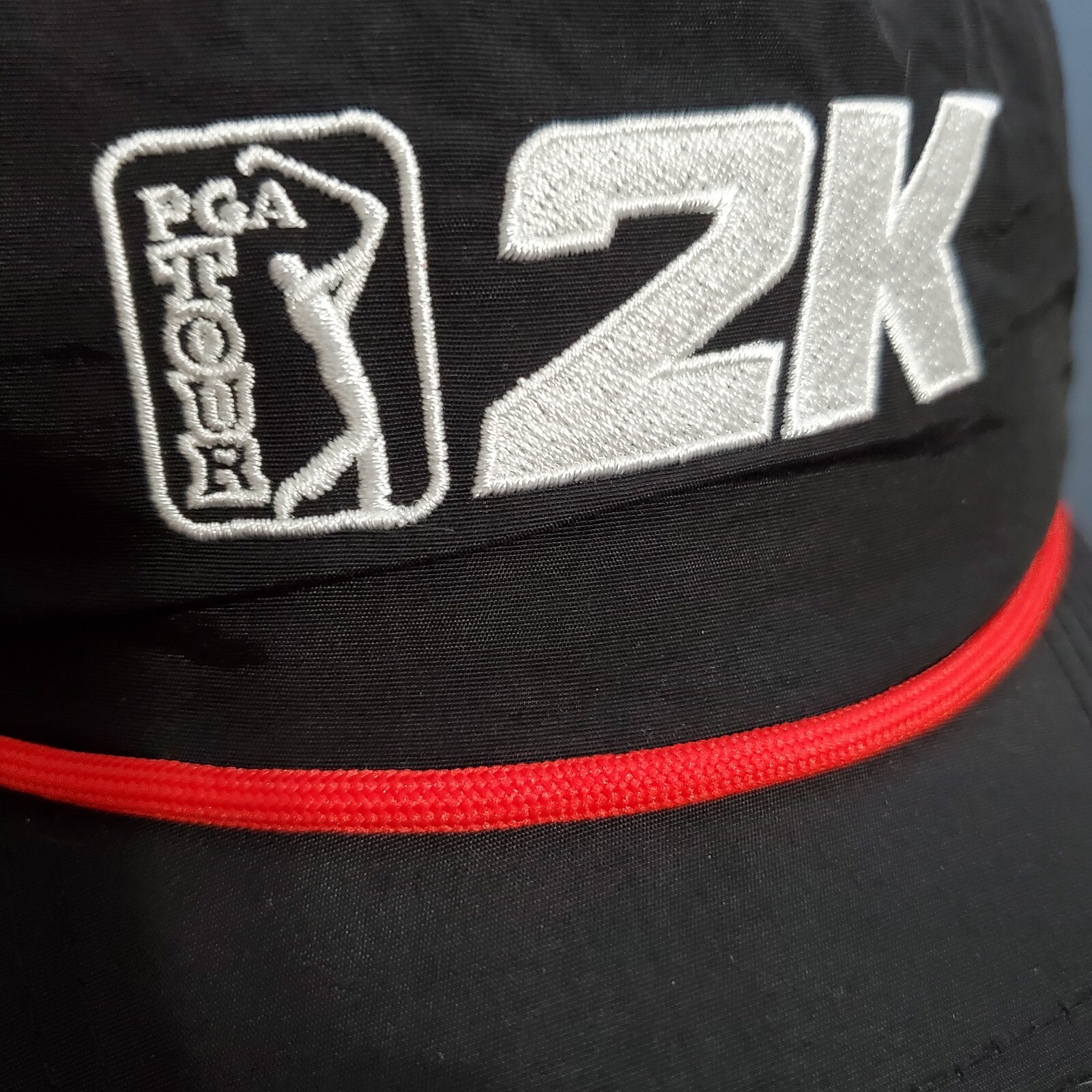 RARE MALBON PGA TOUR 2K GOLF ROPE HAT CAP ADJUSTABLE SNAPBACK BLACK RED WHITE image 6