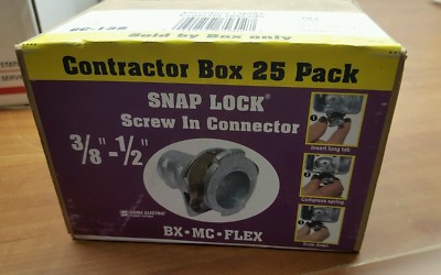 Contractor Pack GC-138 Sigma Snap Lock Screw-In Connector 3/8''-25 CT-LOT OF 2