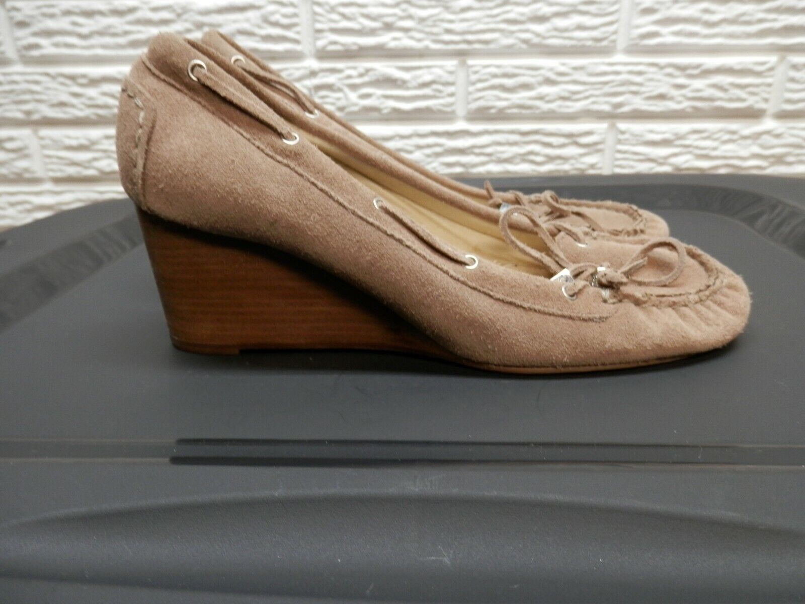 Michael Kors Wedge Shoes Leather Suede Wooden Siz… - image 1
