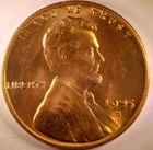 1955 S Lincoln Cent Filled "5" BU RED