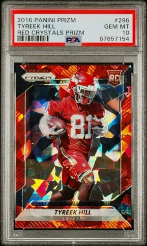 2016 Prizm Tyreek Hill Red Crystals Rookie /75 PSA 10 Chiefs Dolphins PSA 10
