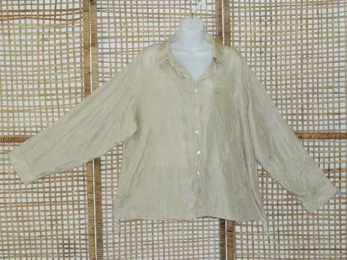 Chicos SILK Tonal Embroidered Tropical Tribal Life+Animals Top or Jacket~3=56"B - Picture 11 of 12