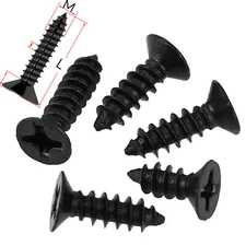 M1 M1.2 - M3 Phillips COUNTERSUNK SELF TAPPING SCREWS TAPPERS ZINC PLATED BLACK