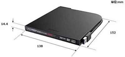 Buffalo Portable Blu-ray Drive BRUHD-PU3-BK Black UHD BD