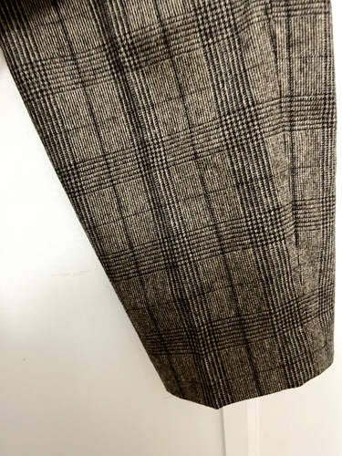 BABATON Cohen Pants Stretchable for Women 6 Brown Plaid Wool Cashmere - Picture 7 of 11