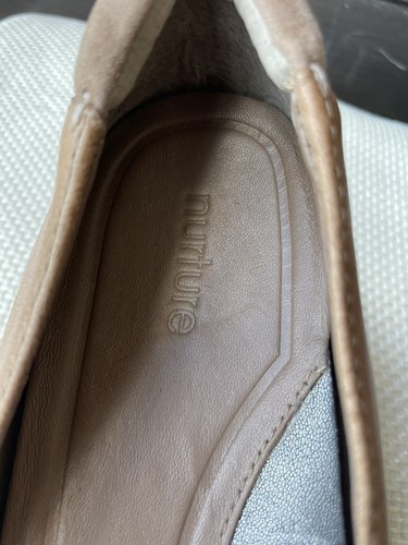 Nurture Brown Leather Loafer Wedges Size 8 Comfort Shoe Taupe - Picture 10 of 10