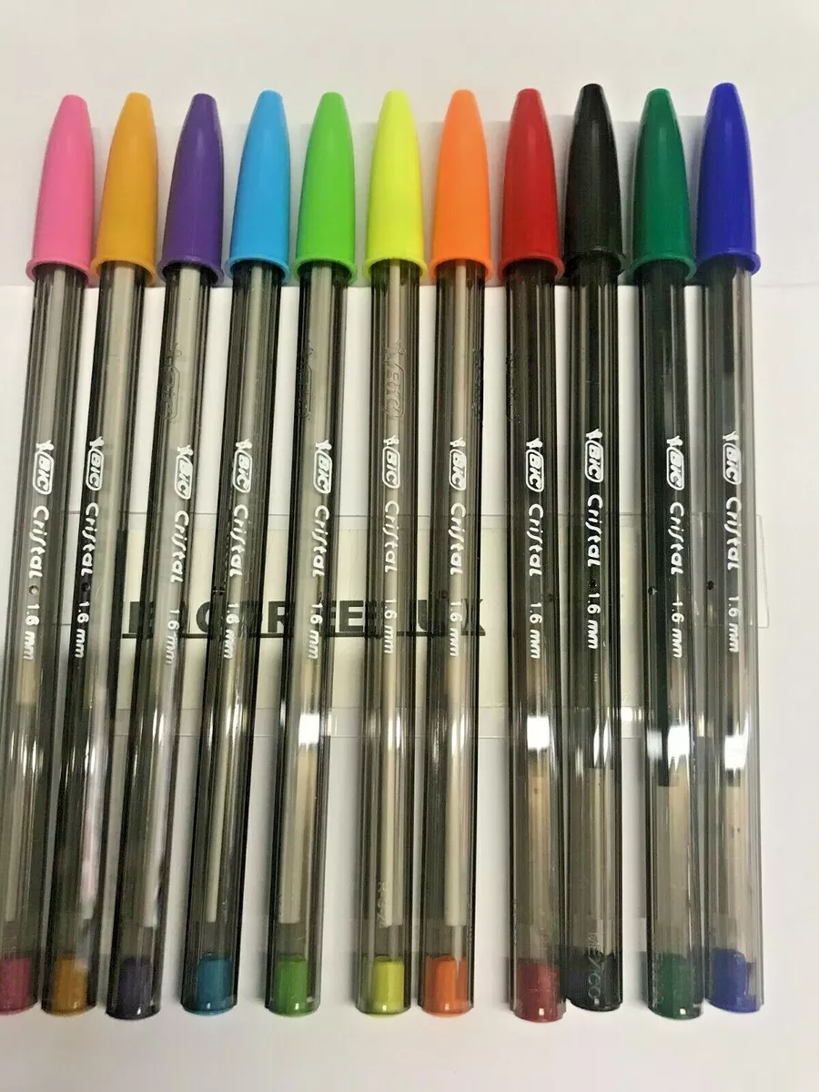 BIC Cristal 1.6mm Ball Biro Pens Various Colours Packs Of 10