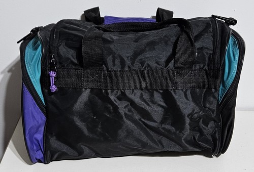 Vintage Jeep 90s Black Colorful Duffel Bag Travel Equipment Teal Purple Pink - Picture 5 of 12