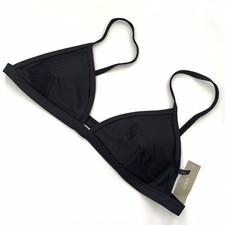 J. Crew Women's Ribbed Padded Black Triangle Bikini Top Size XL NEW WITH TAGS