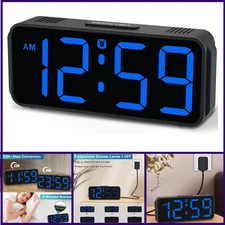 Small Digital Alarm Clock Plug in for Bedrooms Bedside, Tiny Electric Clock Larg