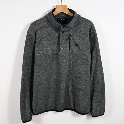 SPYDER _ HERREN HENLEY FLEECE JACKE SWEATSHIRT OUTDOOR MELANGE _ Gr. L