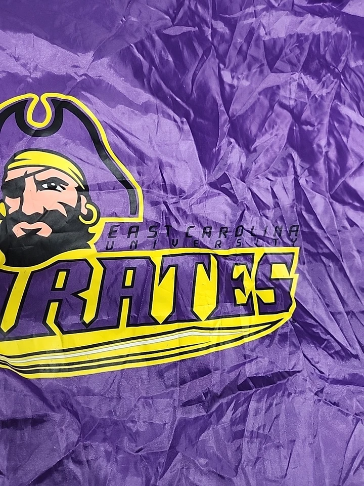 Poncho de lluvia con capucha aislado púrpura logotipo de los piratas de Carolina del Este adulto Foto 2 de 4