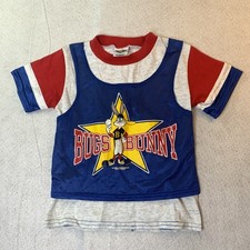 Vintage Kids 90s Looney Tunes Jersey Shirt Size 6 Bugs Bunny Baseball T-Shirt
