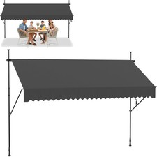Markise für Balkon - Klemmbar - Ohne Bohren - Wetterfest - UV-Schutz - 300x120cm