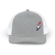 Grateful Dead Richardson 112 Stealie Bolt Embroidered Trucker Hat Cap- Side Logo