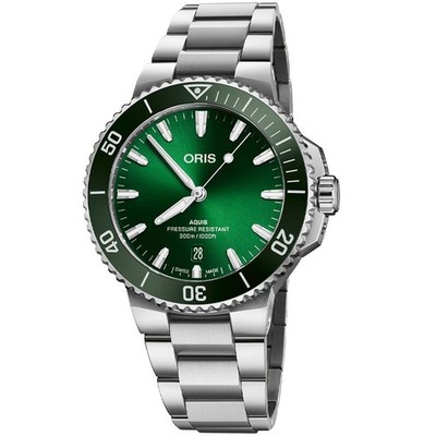 Oris Aquis Date 41.5mm Green Dial Men's Watch 01 733 7787 4157-07 8 22 04PEB