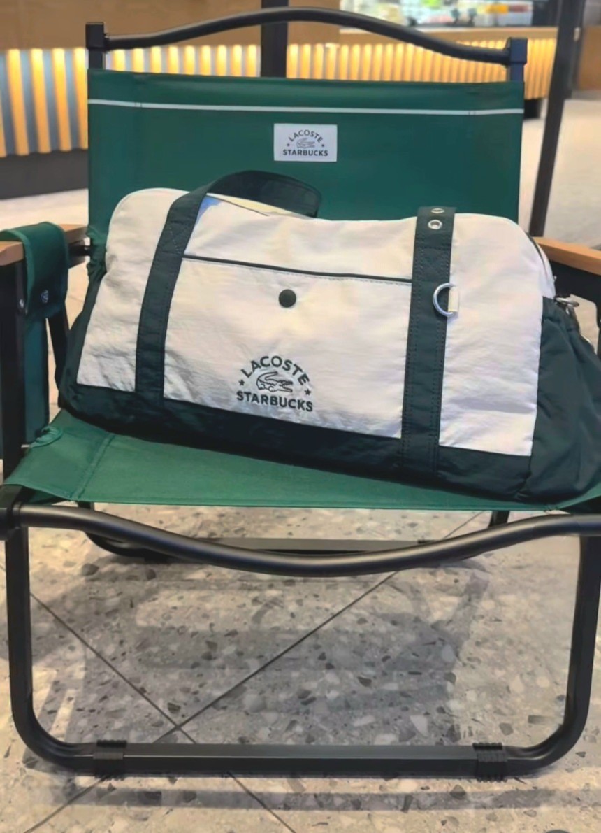 Lacoste x STARBUCKS Korea 2025 Multiple Bag Green Ivory