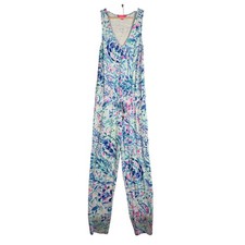 Lilly Pulitzer Breakwater Party Wave Paulina Jumpsuit Women's Size S Blue