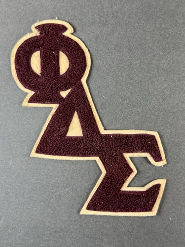 VTG Phi Delta Sigma Fraternity Greek Letters Felt Chenille Patch Maroon - Picture 2 of 8