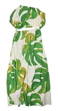 Farm Rio Monstera Knot Midi Dress in Green
