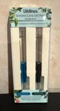 Scented Lava Gel Pen Set, 2-Pack (Blue Green) - 0.5mm Colored Gel Pens Infus...