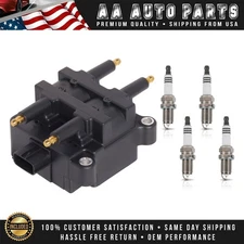 Ignition Coil & 4 Platinum Spark Plug for 2000-2005 Subaru Outback 2.5L H4 UF240
